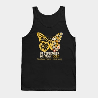 In September We Wear Yellow Butterfly Ribbon Flowers Tank Top